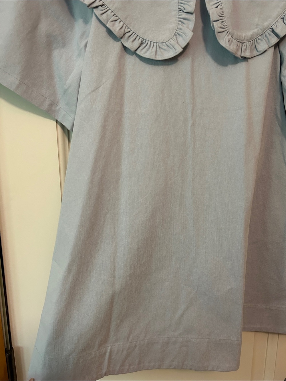 Wanderling Light Blue Mini Dress with Ruffled Peter Pan Collar - Picture 5 of 10